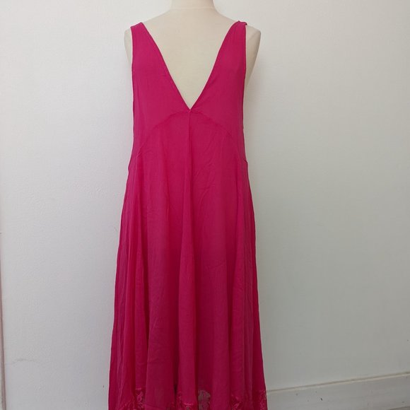 Vacation! Pink V-neck Swimsuit Cover Up - Picture 1 of 8